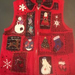 PRETTY ZIPUP CHRISTMAS VEST